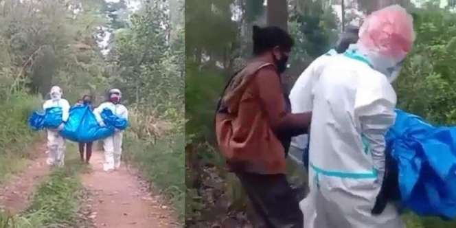 Kisah Pilu Wanita di NTT Gotong Jasad Ayah Kena Covid-19 Cuma Pakai Terpal
