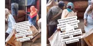 Viral Ibu-Ibu Santai Comoti Cabai di Karung, Pedagang Cuma Bisa Elus Dada 