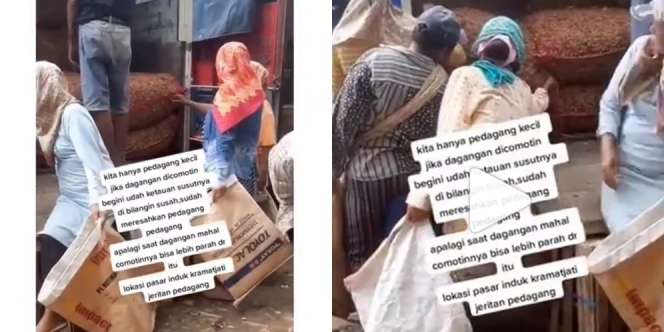 Viral Ibu-Ibu Santai Comoti Cabai di Karung, Pedagang Cuma Bisa Elus Dada 