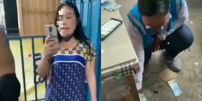 Petugas PLN Kena Semprot Pelanggan Menunggak, Uang Tagihan Bertebaran di Lantai
