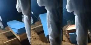 Video Peti Jenazah Pasien Covid Terbalik Saat Diturunkan ke Liang Lahat