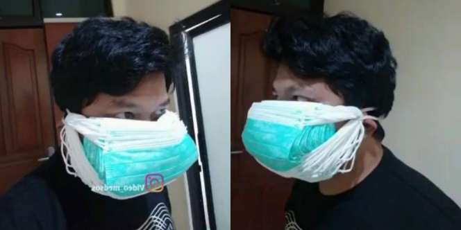 Terlalu Taat Prokes Pakai Masker Sekotak: 'Enggak Gitu Juga Bambang!'