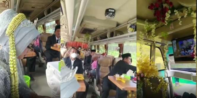 Viral Menikah di Bus, Netizen: Solusi Biar Tidak Dibubarkan Selama PPKM Darurat