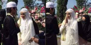 Momen Pengantin Taaruf Malu-Malu Cium Tangan Suami, Malah Salaman Tanpa Sentuhan