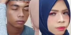 Asal Bahagia, Suami Pasrah Wajah Di-Makeup Istri dan Hasilnya Mengejutkan