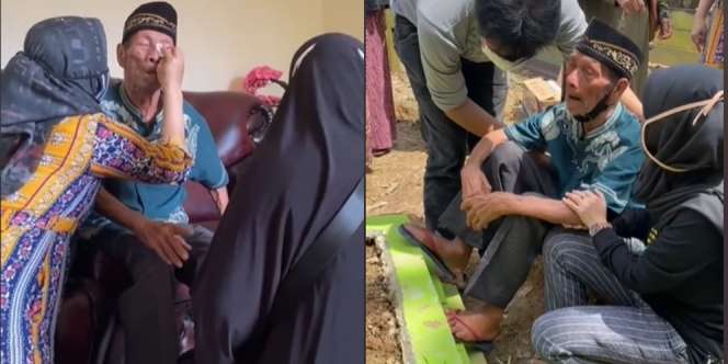 Cinta Sejati, Kakek Ini Menangis Ditinggal Wafat Istri, Teman Hidup 70 Tahun