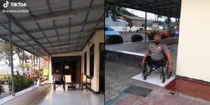 Hidup Tanpa Dua Kaki, Polisi Ini Tetap Semangat Bertugas