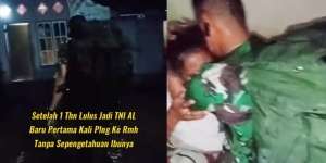 Momen Haru Prajurit TNI Pertama Kali Pulang Kampung, Tak Mau Lepas Peluk Ibu
