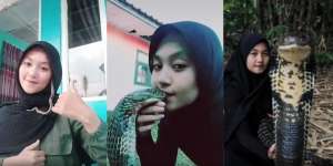Heboh Gadis Bandung Main Sama King Kobra 4 Meter Kayak dengan Temannya