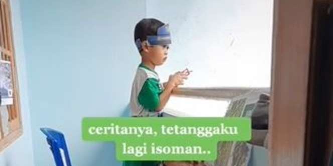 Viral Momen Gemas Bocah Hibur Teman Isoman, Ajak Main Tembak Jarak Jauh