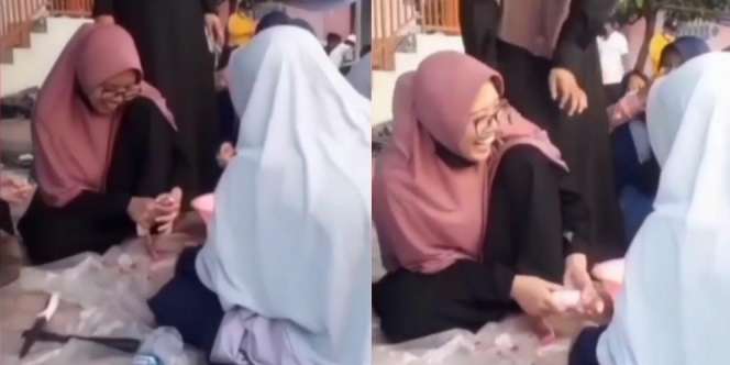 Bantu Potong Daging Kurban, Ukhty Ini Malah Sibuk Mainan Bagian Ini