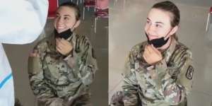 Tentara Wanita AS Turunkan Masker Saat Swab, Warga +62 Auto Jatuh Cinta