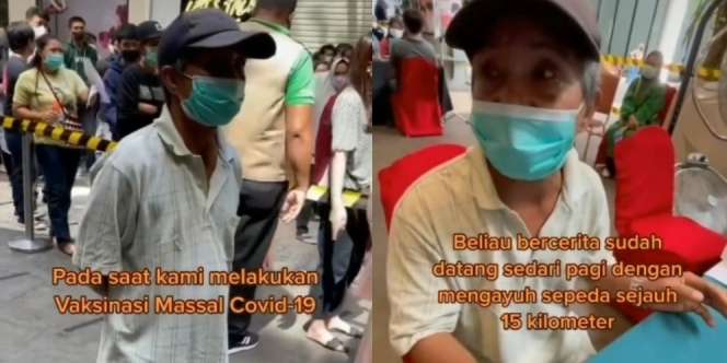 Pria Ini Gowes 15 Km demi Ikut Vaksin, Semula Ragu karena Tak Bisa Daftar Online