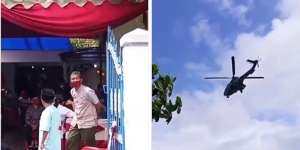 Tamu Undangan Syok, Ada Helikopter Mendarat Dekat Rumah yang Hajatan