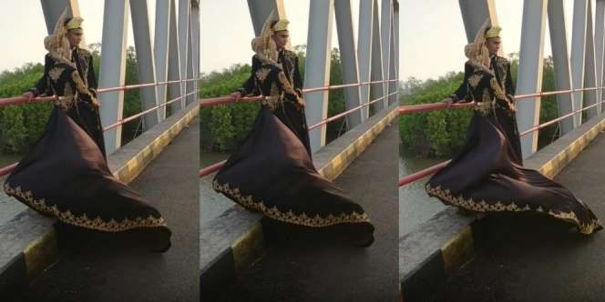 Foto Prewedding di Jembatan Cinta, Ada yang Muncul dari Dalam Rok Si Wanita