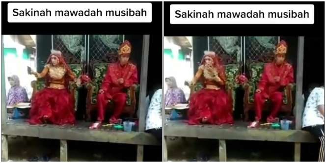 Pengantin Wanita Merokok di Pelaminan, Gerak-gerik Mempelai Pria Jadi Sorotan