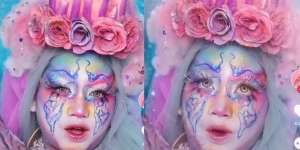 Gaya Makeup AntiMainstrem, Lilin Nangkring di Atas Hijab