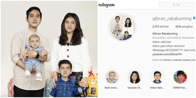 Foto Keluarga Gibran Jadi Profil IG, Lihat Baik-Baik Wajahnya, Ada yang Aneh
