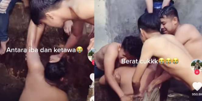 Tercebur ke Kolam Bak Mandi, Remaja Ini Sampai Diangkat 4 Temannya