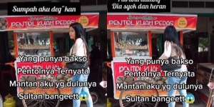 Si Cewek Tak Sengaja Ketemu Mantan, Dulunya Sultan Kini Jualan Pentol