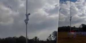 Soleman Nekat Panjat Tiang karena Tali Bendera Putus Saat Upacara HUT RI