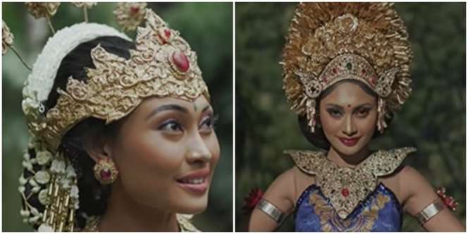 Pesona Novia Bachmid Pakai Baju Adat di Wonderland Indonesia