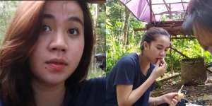 6 Momen Gadis-gadis Cantik Suku Dayak Habiskan Waktu di Hutan