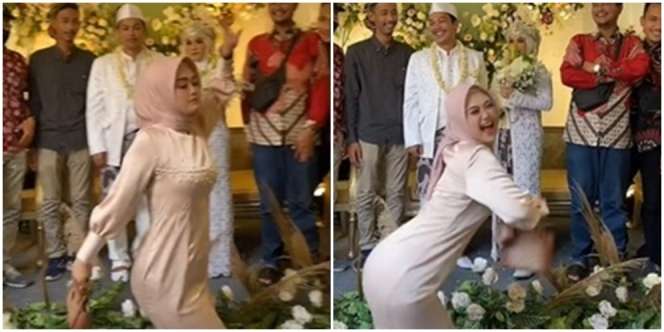 Viral Si Cewek Joget Heboh Depan Pelaminan, Pengantin Wanita Malu