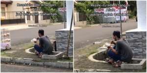 Menginspirasi, Bapak Ini Jualan di Pinggir Jalan Sambil Membaca Alquran