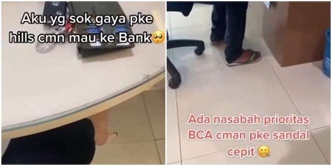 Dandan Modis ke Bank, Si Cewek Insecure Lihat Nasabah Prioritas Bersandal Jepit