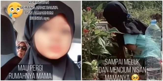 Bahagia Ziarah ke Makam Ibu, Balita Ucapkan Kata-Kata yang Penuh Haru