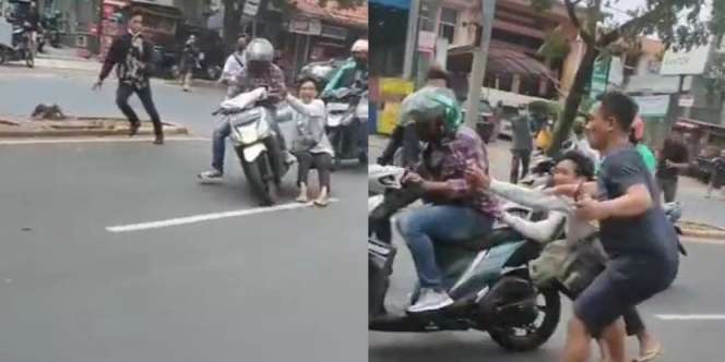 Video Detik-Detik Debt Collector Rampas Motor Kurir, Pemilik Sampai Gelantungan