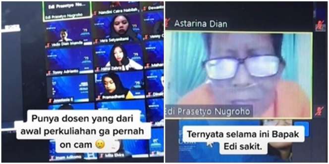 Pertama Kali Dosen on Camera Kuliah Online, Mahasiswi Terharu Lihat Kondisinya