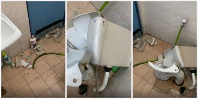 Toilet Duduk Tiba-Tiba Pecah, Gadis Ini Sampai Gemetar dan Menangis