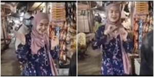 Lagi Belanja di Pasar, Wanita Ini Auto Joget saat Ada Pengamen