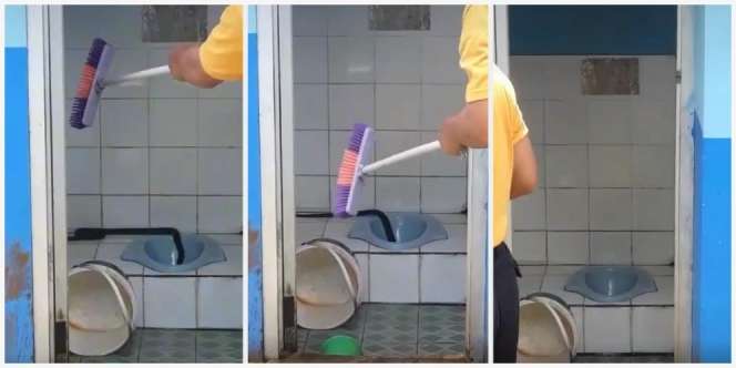 Video Detik-detik Ular Lolos dari Kepungan Warga, Masuk ke Lubang WC