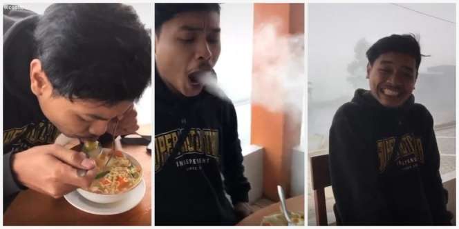 Makan Mie Panas Bisa Keluar Asap Tebal, Bikin Netizen Auto Bingung