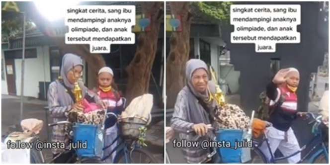 Ibu Ini Kayuh Sepeda Dampingi Anaknya Olimpiade, Tak Disangka Putranya Juara