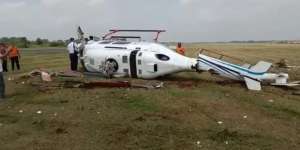 Helikopter Milik Kantor Dinas Kemenhub Terguling