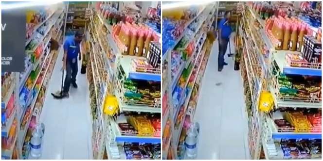 Video Bapak Kebingungan Cari Sapu Diselipin di Ketiak, Mau Ngakak tapi Kasihan