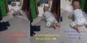 Awalnya Terlihat Lucu, Bocah Merangkak Mundur Ini Bikin Ibunya Merasa Seram