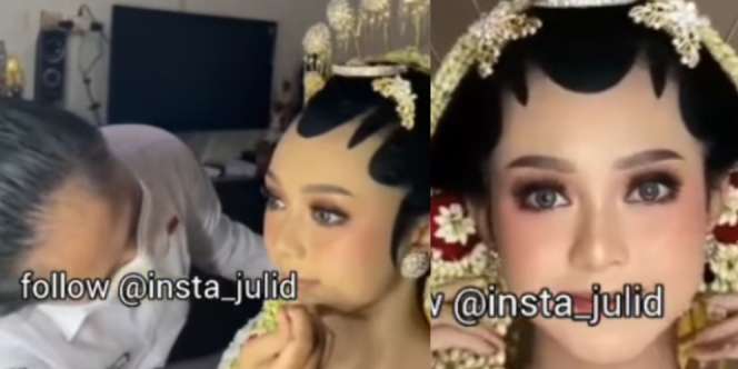 Siswi SMA Nyambi Rias Wajah Pengantin, Hasilnya Bikin Pangling
