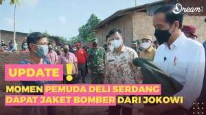 Momen Pemuda Deliserdang Dapat Jaket Bomber dari Jokowi