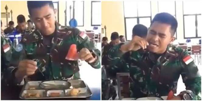 Dikira Mau Makan Semangka, Tentara Ini Lakukan Aksi yang Bikin Gigi Ngilu