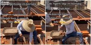 Tukang Bangunan Level Suhu, Bangun Tembok Pakai Teknik Lawan Gravitasi