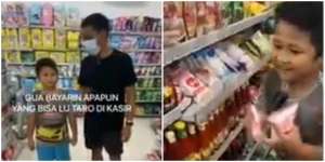 Tantangan Belanja Gratis 10 Detik, Barang yang Diambil Bocah Ini Bikin Heran