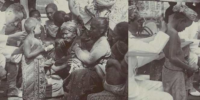 Foto Jadul Vaksinasi Wabah Pes di Jawa Tahun 1935, Netizen Sentil PPKM Berlevel