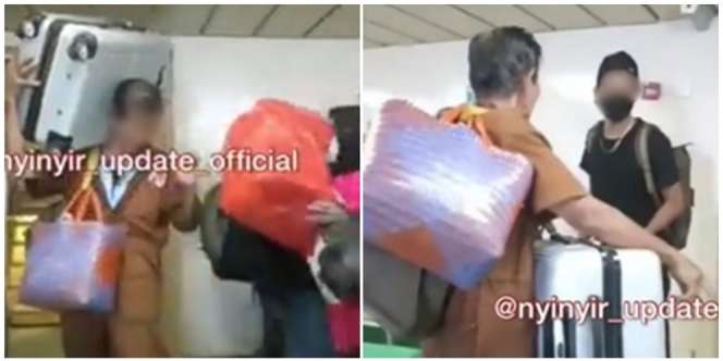 Nyesek Banget, Porter Tua Dipaksa Bawa Barang Berlebih hanya Diupah Rp50 Ribu
