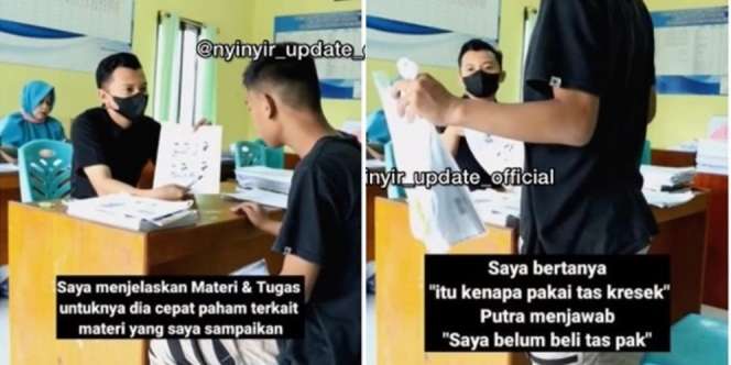 Tak Punya Tas dan Ponsel untuk Belajar Daring, Siswa Ini Bawa Kresek ke Sekolah