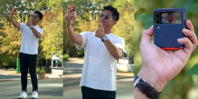 Boy William Pamer Gaya Stylish dan Trendy Pakai Samsung Galaxy Z Flip3 5G